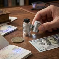 Mini Lupa Microscopio 60x con Luz Led y Luz U V