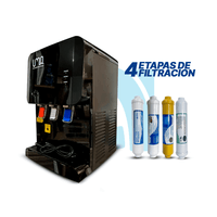 Mini dispensador ultrablack alcalino con 4 filtros - Purificador de agua