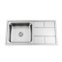 Lavadero de Cocina de Acero Inoxidable con Escurridor Lateral y Poza Profunda