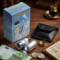 Lupa 60x con luz led y luz uv mini microscopio