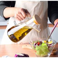 Aceitero de vidrio con Tapa Bambú 1000 ml