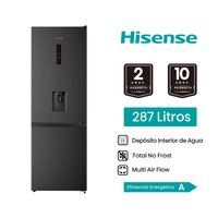 Refrigeradora Hisense 287L Bottom Freezer RB286N1MBA Negro
