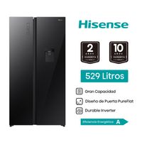 Refrigeradora HISENSE 529 LT No frost RS3P558NM11 Side by Side Negro