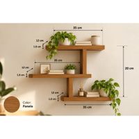 Repisa flotante de melamine en tres niveles panela para sala