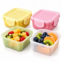 Set de 4 Táperes Herméticos de 150 ml con Tapa y Cierre Seguro Color Aleatorio