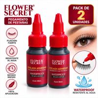 Pack x2 Pegamento para Pestañas Postizas Flower Secret 60 ml Waterproof de Secado Rápido