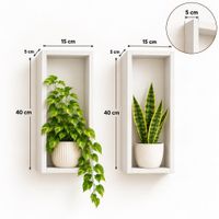 Pack de 2 repisas flotantes en forma de marco blanco