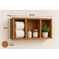 Repisa para baño flotante de melamine cuadrada panela