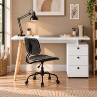 Escritorio Vintage Annya 3 Cajones Color Blanco