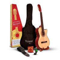 Pack Guitarra Acústica Vizcaya CGP-WN  Funda, Afinador, Correa y Accesorios