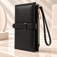 Billetera Y Porta Pasaporte De Cuero Vacuno Para Dama ARW03 Negro