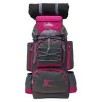 Mochila Campera Kengar Modelo N.3 Plomo - Fucsia