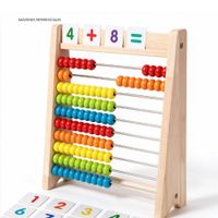 Ábaco de Madera Educativo con Tarjetas Numéricas para Niños