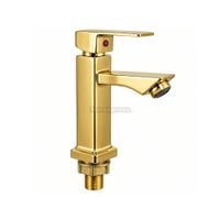 Llave dorado agua fria para lavabo CyA Baño