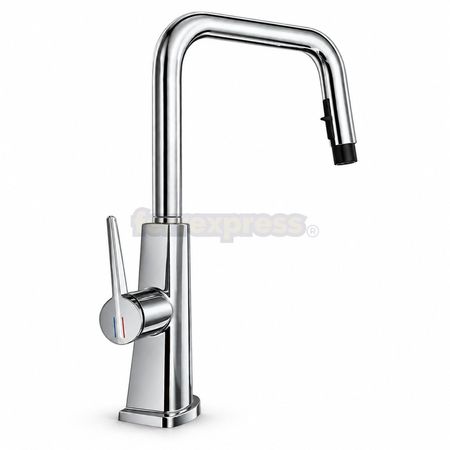 Grifo de Cocina Mezcladora Cabezal Extraíble Doble Chorro Acero Cromado