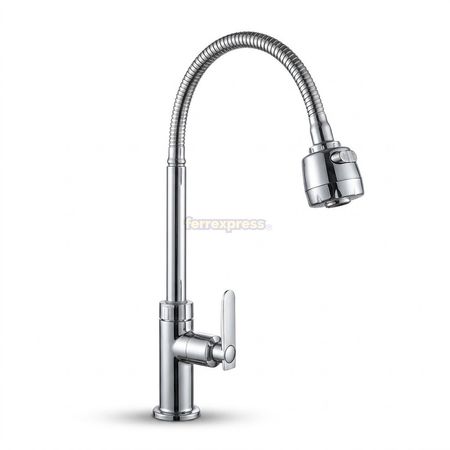 Caño pico al mueble flexible de bronce cromado Rubinetto
