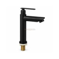 Llave de ovalin negro mate moderno agua fria