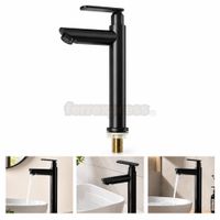 Grifo llave ovalin 30cm alto negro mate Stannic