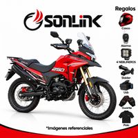 Moto Sonlink SL250-GY7 Adventure 250 cc Roja - 6 Velocidades. Frenos Disco. LED