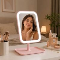 Espejo de Maquillaje con 3 tonos de luz Tactil Recargable