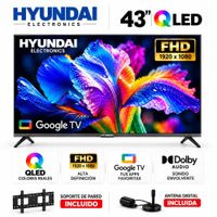 Televisor Hyundai 43 QLED Smart TV FHD Google TV HYLED4326QG Mas Antena Digital Mas Rack