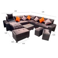 SECCIONAL  MODELO VIP COLOR MARRON