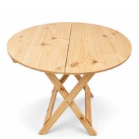 Mesa Plegable Summer en Madera Pino Redonda Diametro 60 cm Natural