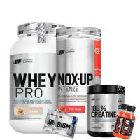 WHEY PRO 1 KG COOKIES Y CREATINA UN 150 GR Y NOX UP 1 KG FRUIT PUNCH Y 2 BOTELLITAS XB Y 2 BIGM