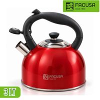 Tetera Facusa 3l De Acero Inoxidable Color Rojo