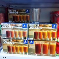 VASOS DE VIDRIO SET POR 6 UND