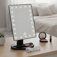 Espejo de Maquillaje recargable tactil 22 luces led