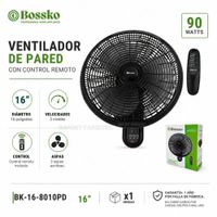 Ventilador de Pared BOSSKO BK-16-8010PD 90W Negro