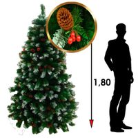 ÁRBOL NAVIDEÑO SEMINEVADO DE 1.80 METROS CON 989 RAMAS COLOR VERDE