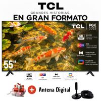 Televisor 55'' TCL UHD 4K 55P6K Google TV 2025 y Antena Digital