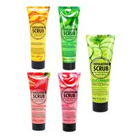 Pack Exfoliante Gel Colágeno+Aloe Vera+Fresas+Pepino Rosas Facial y Corporal 320 ml - WOKALI