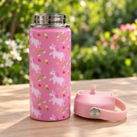 Tomatodo Infantil Unicornio Rosa de Acero Inoxidable 500 ml con Boquilla y Asa
