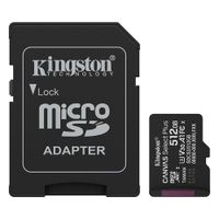 Tarjeta Micro SD Kingston Canvas Select Plus 512GB microSDXC UHS-I U3 V30 A1 con Adaptador SD