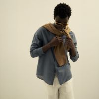 Camisa Hombre Sfera Lino Mao Azul Añil