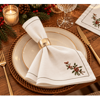 Set de 2 Servilletas Bordada 40x40cm - Encanto Clásico