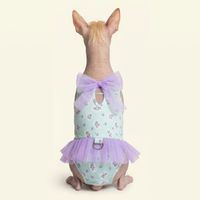 ENTERIZO ROPA DE BAÑO PARA PERRO Y GATO TUL Y LAZO TURQUESA Y LILA - TALLA M
