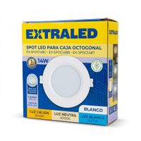 Spot Para Empotrar Caja Octogonal 14W Luz Blanca color Blanco