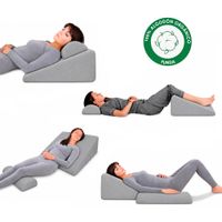 Cojín Antireflujo con Almohada Cervical Gris Funda Algodón Pima