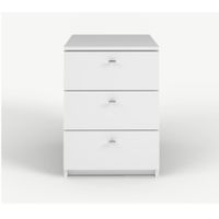 Velador Moderno Newyorki 3 Cajones Blanco RyR MUEBLES