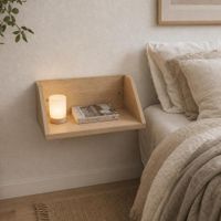 Velador Minimalista Flotante Yidda Nórdico Roble RyR MUEBLES