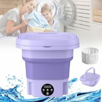 Mini Lavadora Portátil Lavado Y Centrifugado Lila