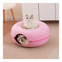 Cama Dona 2 en 1 para Gatos y Mascotas - ROSADO - 60x60x28