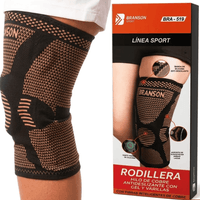 Rodillera Copper con Hilos de Cobre Gel y Varillas Talla XL Marca Branson