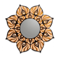 Espejo decorativo de pared Reya Mándala Marrón 35 cm