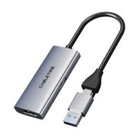 Capturador de video de HDMI hembra con puerto PD 100W a USB-A/USB-C macho - CABLETIME | CB66G