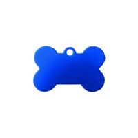 Placa Identificadora Perro Hueso Azul Metal 50x33mm